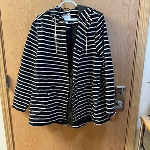 Charter Club Black and White Striped Utility Jacket